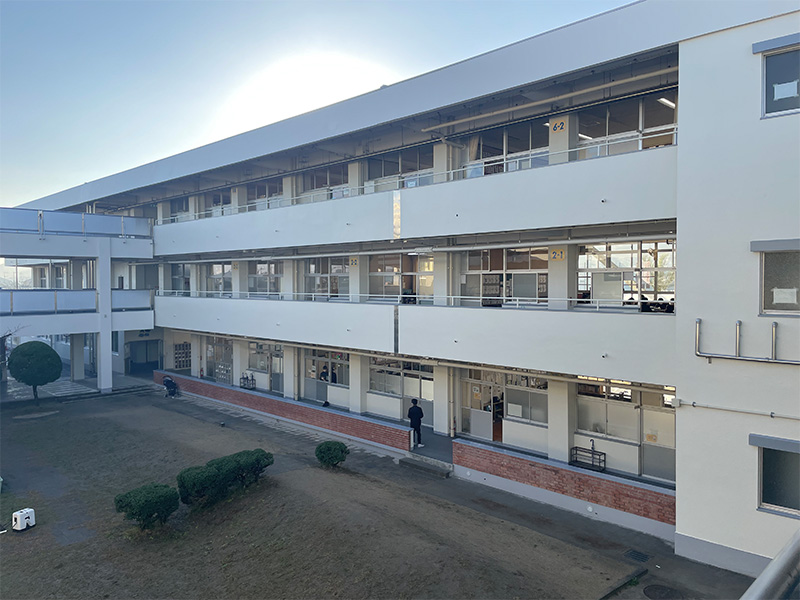 倉敷市立粒江小学校南校舎・渡り廊下外壁ほか改修工事